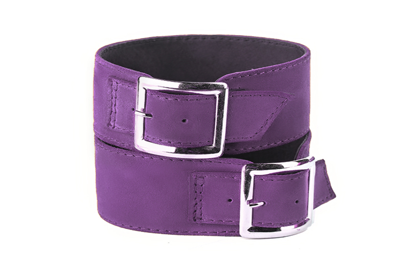 Amethyst purple women's calf bracelets, to wear over boots - Florence KOOIJMAN
